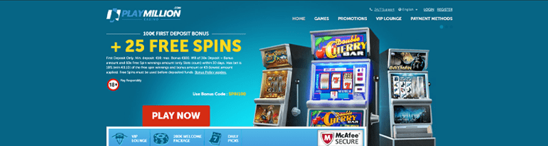 Kody bonusowe Playmillion Casino bez depozytu